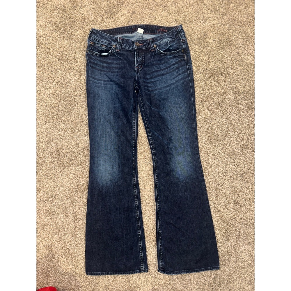 Silver Jeans Co Aiko Mid Rise Bootcut Dark Wash Denim Jeans 32/35 L9528SCM422